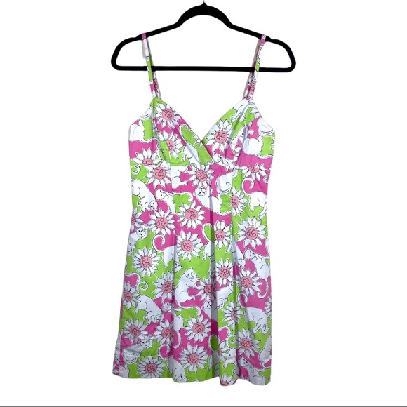 Lilly Pulitzer Dresses & Skirts - Vintage Lilly Pulitzer Lioness and Sunflower Print Shift Dress (4)